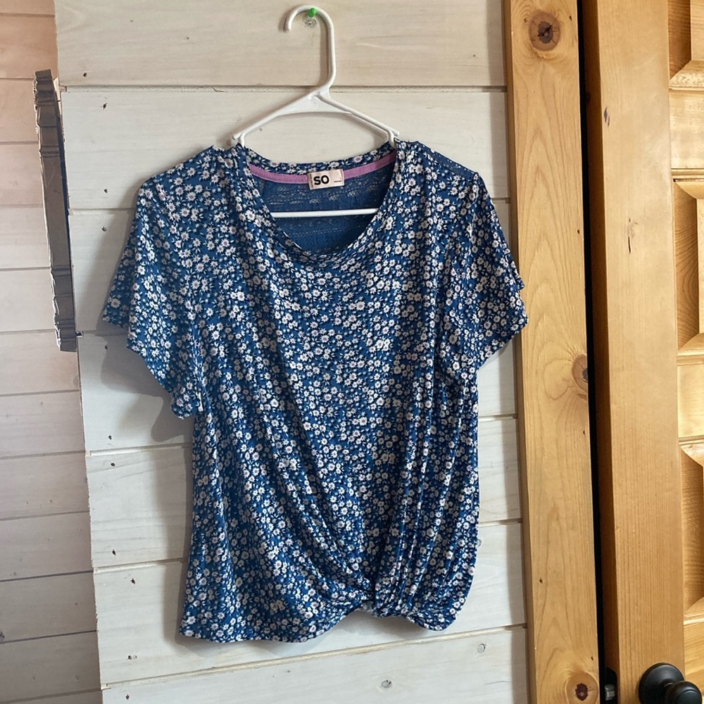 SO Blue-Floral T-shirt